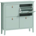 Green Modern 4 Drawer Shoe Cabinet with Ample Storage for Hallways by HOMCOM