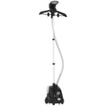 Clothes Steamer for Fast Home Wrinkle Removal with Adjustable Pole and Wheels Black
