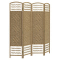 Folding Room Divider for Instant Privacy or Clutter Cover with Natural Wood Finish