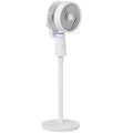 White Pedestal Air Circulation Fan with Oscillating Function and Adjustable Height by HOMCOM