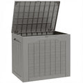 93L Waterproof Plastic Garden Storage Box With Carry Handles For Outdoor Use Khaki