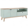 TV Stand with Adjustable Storage and Cable Management for Tidy Living Room Light Green Oak AOSOM