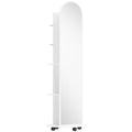 Full Length Mirror with Hidden Storage Shelves and Coat Hooks for Organised Bedrooms Brown Wood Effect Homcom