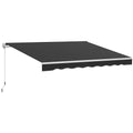 Black Retractable Manual Awning 2.5 x 2m UV-Resistant Weatherproof Shade by Outsunny