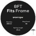 8ft Trampoline Replacement Mat with V Hooks and Spring Tool for Outdoor Use Black AOSOM