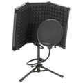 Foldable Studio Microphone Isolation Shield With Pop Filter And Tripod Stand Black AOSOM