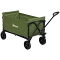 120L Green Folding Garden Trolley Cart With Wheels and Adjustable Handle by Outsunny