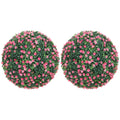 Set of Two Artificial Boxwood Topiary Ball Plants Ideal for Indoor or Outdoor Use Pink AOSOM