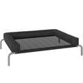 Raised Pet Bed for Medium Dogs or Cats with Cooling Mesh and Support Pillow Black AOSOM