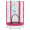 Pink 4.6ft Toddler Trampoline with Safety Net for Indoor and Outdoor Use Ages 3-6 by AIYAPLAY AOSOM