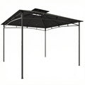 3x3m Metal Garden Gazebo with 2 Tier Canopy for All Weather Shelter and Gatherings, Black Outsunny