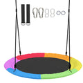 Kids Garden Nest Swing for Up to 4 Children with Adjustable Ropes and Waterproof Seat Multicolour AOSOM