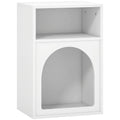 Bedside Table with Open Storage for Small Bedrooms Slim Space Saving Design White Homcom