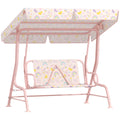 Kids Garden Swing Chair 2 Seater With Adjustable Canopy and Safety Belt Pink by AIYAPLAY