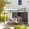 Cream Wall Mounted Pergola Gazebo with Metal Frame and UPF30+ Sun Shade by Outsunny