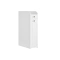 Slim White Bathroom Storage Cabinet with Shelves for Small Spaces by Vasagle