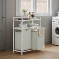 Laundry Hamper with 2 Pull Out Bags and Storage Shelves for Bathroom or Bedroom by Vasagle