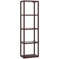 LED Floor Lamp with 4 Glass Shelves Dimmable Standing Light for Living Room Dark Brown