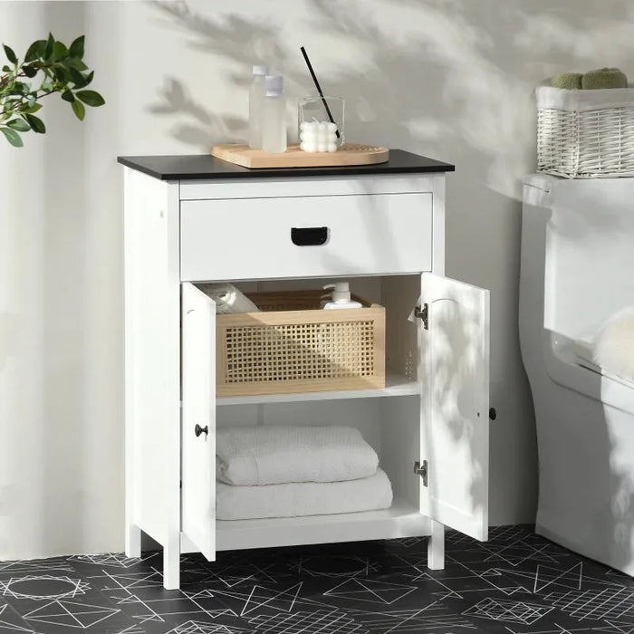 Small White Bathroom Cupboard - 80H x 60W x 30Dcm