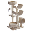 Beige Plush Cat Tree, L50 x W40 x H105 cm Pawhut