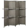 Room Divider with Shelves for Privacy and Storage in Small Spaces Grey