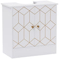 White Under Sink Bathroom Cabinet With Adjustable Shelf and Open Storage by HOMCOM