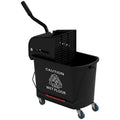 HOMCOM 20L Compact Mop Bucket on Wheels, with Water Separation Panel - Black