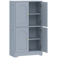Pantry Storage Cabinet with Adjustable Shelves for Kitchen or Bathroom Organisation Grey AOSOM