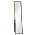 Full Length Bedroom Mirror with Stand or Wall Mount and Shatter Resistant Glass Grey AOSOM