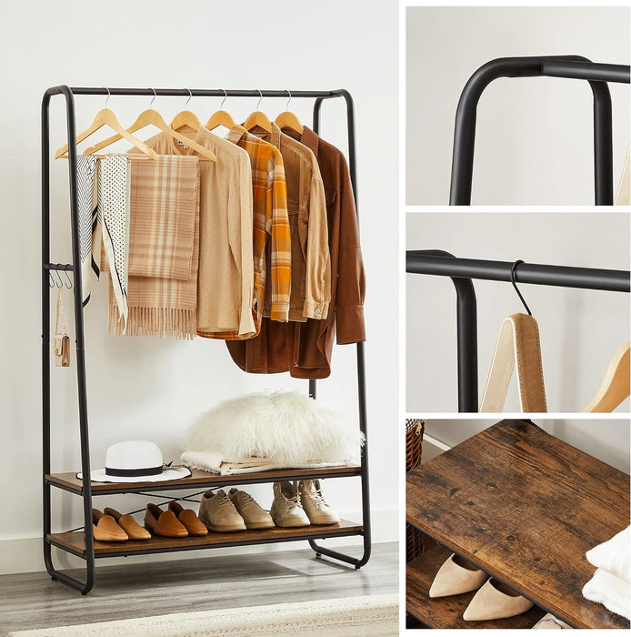 Vasagle Industrial Style Clothes Rail with Shelves