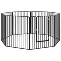 Heavy Duty 8 Panel Dog Playpen for Indoor and Outdoor Use Ideal for All Dog Sizes Black