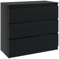 Black 3 Drawer Chest of Drawers Bedroom Storage Unit by HOMCOM