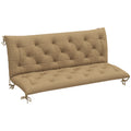 Khaki Three Seater Bench Cushion Weather Resistant Outdoor Pad by Outsunny