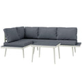 Grey 3 Piece Patio Furniture Set with Adjustable Lounger and Table by Outsunny