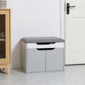 Shoe Storage Bench For Hallway With Padded Seat And Adjustable Shelf, Grey Homcom