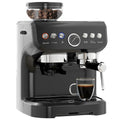 15 Bar Espresso Coffee Machine with Adjustable Grind and Milk Steamer for Home Use Black