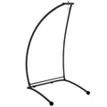 Black C Shape Metal Hammock Chair Stand for Indoor and Outdoor Hanging Swing Use
