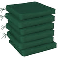 Set of 6 Padded Chair Cushions for Indoor or Outdoor Comfort with Removable Covers Green Outsunny