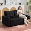 Black Two Seater Pull Out Sofa Bed With Storage Ideal For Guests Or Small Spaces