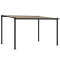Lean To Pergola with Waterproof Roof for Year Round Garden Shelter Dark Grey Outsunny