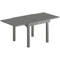 Extendable Garden Dining Table for 4 to 8 People Weatherproof Aluminium Dark Grey Outsunny