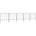 Set of Five Black Decorative Metal Garden Fence Panels 61cm for Borders and Edging