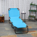 Adjustable Reclining Garden Sun Lounger with Five Backrest Positions for Outdoor Relaxing Light Blue Outsunny