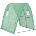 Walk In Tunnel Greenhouse With Sandbags And Ventilated Doors For All Weather Use Green AOSOM