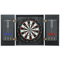 Bristle Dartboard Cabinet Set with 6 Steel Tip Darts Ideal for Home Games Room Brown AOSOM
