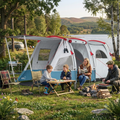 Family Camping Tent for 6 to 8 People with 2 Rooms, Porch With Awning, Mesh Windows, Groundsheet