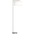 Floor Lamp with Overhead Soft Light for Living Room or Bedroom Silver and White AOSOM