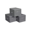 Foldable Fabric Storage Baskets Set of 3 with Handles for Shelves and Wardrobes by Songmics