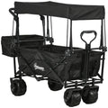 Folding Trolley Cart With Canopy, Black Outsunny