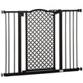 Adjustable Pet Safety Gate with Auto Close and Double Locking for Stairs Black